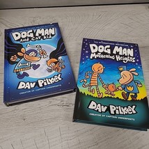 Dog Man and Cat Kid + Mothering Heights Hardcover Children&#39;s Books Dav Pilkey - £5.11 GBP