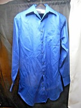 George Men&#39;s (Sateen) Dress Shirt Blue S (14 - 14 1/2) (32/33) Long Sleeve - $16.79