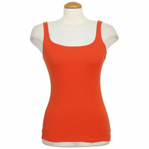 Eileen Fisher Firefly Red Cotton Baby Rib Slim Long Tank Top Pp - £31.96 GBP