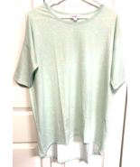 Lularoe Irma S Solid Light Green Short Sleeve Tunic Top NWT - $14.85