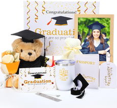 2024 Graduation Gifts Set 11 Pcs Include Graduation Plush Bear Wine Tumbler Phot - £27.16 GBP