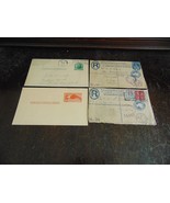 LOT OF 4 VINTAGE POSTAL CARDS, ONE IS UNUSED 4 CENT AIR MAIL - €6,22 EUR