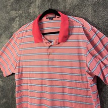 Vineyard Vines Polo Shirt Mens Extra Large Pink Striped Whale Preppy Performance - £10.85 GBP