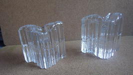 PAIR OF VINTAGE MCM ROSENTHAL STUDIO LINIE INCA ICICLE GLASS CANDLE HOLDERS - £59.95 GBP
