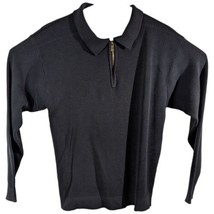 Tommy Bahama Mens Black Sweatshirt Size Large 1/4 Zip Pullover Knit Sweater - $29.76