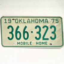 1975 United States Oklahoma Base Mobile Home License Plate 366-323 - $18.80