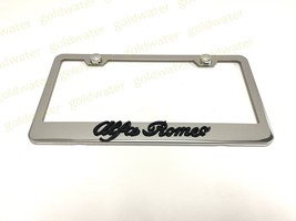 3D (Black) Alfa Romeo Emblem Stainless Steel Chrome Metal License Plate ... - $23.44