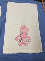 Vintage SUNBONNET SUE Pillowcase Hand Applique Feedsack Dolls 18”x27” - $13.80 CAD