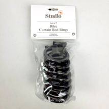Studio 3B Set Of 7 Riku Curtain Rod Rings Dia 1.3in / 3.4cm Black Chrome - $25.73
