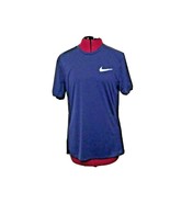 Nike Running Dri-Fit Top Blue Women Mesh Sides Size Medium Short Sleeves - £16.75 GBP
