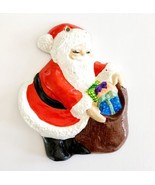 1980s Antique Christmas Ornament Ceramic Hand Painted Santa Claus Toy Ba... - $34.16 CAD