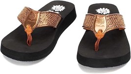Yellow Box Flip Flops Women&#39;s Feba Bronze Glitter Soft Footbed Comfort Sandals - £36.78 GBP