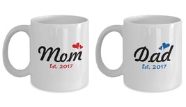 New Parents Gifts-Mom Est Dad Est 2017-Expecting Parents 11 oz Coffee Mu... - $21.95