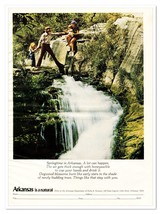 Arkansas Tourism Family and Waterfall Vintage 1973 Full-Page Print Magazine Ad - £7.62 GBP