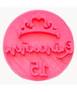 Quinceanera Word With Princess Tiara Crown Cookie Stamp Embosser USA PR4006 - £2.39 GBP