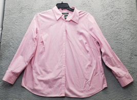 Lauren Ralph Lauren Shirt Top Women&#39;s Size 2X Multi Striped Non Iron Button Down - $20.32