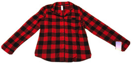 Stars Above Womens Perfectly Cozy Flannel Lounge Button Up Shirt Size Small Red - £9.49 GBP