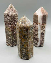 ~5+&quot; White Leopard Skin Jasper Obelisk - £78.24 GBP