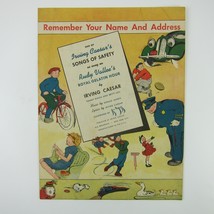 Sheet Music Remember Your Name &amp; Address Irving Caesar&#39;s Songs of Safety 1937 - £39.58 GBP