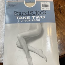 2x  New Round the Clock Control Top Pantyhose 2 Pair Pack  Total 4 Pair - $24.75