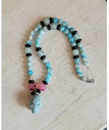 Vintage Skull Bead Necklace Costume Jewelry Handmade B64 - £11.95 GBP