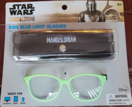 Star Wars The Mandalorian Kids Blue Light PROTECTION Green Glasses Stora... - $10.04