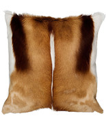 Springbok Skin Pillow Case 17x17&quot; Springbok Skin Cushion Case Beige Backing - €68,30 EUR