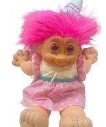 Vintage Russ Troll Kidz Happy Birthday Plush Doll 90s Pink Hair 12&quot; Coll... - $16.82