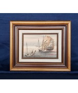 Painting-C. Chan Signed, Original Oil - Sailboats - $76.50