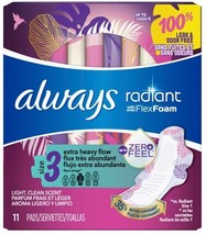 Always Radiant with FlexFoam Size 3 Extra Heavy Flow flexi- wings 11 Pads - £8.17 GBP