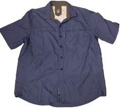 REI CO-OP Men&#39;s L Blue Short Sleeve Scout Shirt Vented Hiking Fishing Ca... - £10.27 GBP