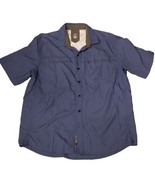 REI CO-OP Men&#39;s L Blue Short Sleeve Scout Shirt Vented Hiking Fishing Ca... - £10.35 GBP