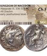 ALEXANDER the Great NGC Certified Coin Herakles/Zeus RARE BEE, SPEAR, RA... - $436.05