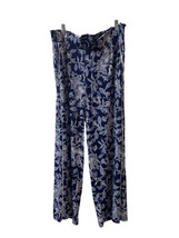 Rafella  Lounge Pajama Pants Womens Size Medium Blue Floral Pockets Knit... - £9.21 GBP