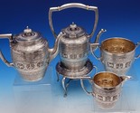 Zodiac English Sterling Silver Coffee Set 4pc includes Kettle on stand (... - $4,945.05