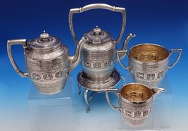 Zodiac English Sterling Silver Coffee Set 4pc includes Kettle on stand (... - £3,888.57 GBP