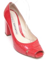 FRATELLI ROSSETTI Red Patent Leather Pump Platform Peep Toe Shoe Heel Sz 40 - £41.28 GBP