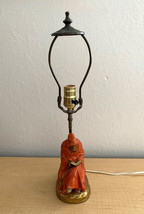 Vtg Daison 24K Gold Plated Metalliques Bronze Clad Reading Monk Lamp No Shade - £51.37 GBP