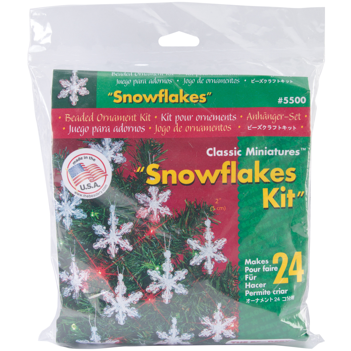 Primary image for Holiday Beaded Ornament Kit-Mini Snowflakes 2" Makes 24