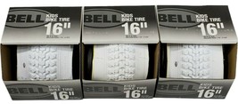 Bell 7107507 Kids Bike Tire 16&quot; x 1.75 - 2.125&quot; White Lot of 3 New    - £39.10 GBP