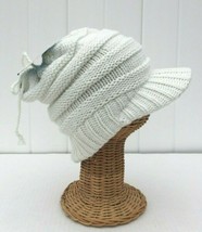 Beanie Cap Knit High Bun Visor Ponytail Beanie Hat With Adjustable Strin... - £20.31 GBP
