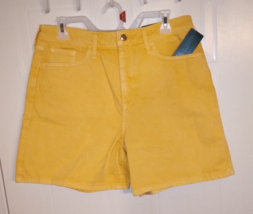 Wild Fable Woman&#39;s Yellow Highest Rise Denim Bermuda Shorts - Size: 10 Waist: 30 - £12.93 GBP