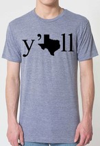 Mens Texas y&#39;all t shirt- american apparel athletic gray- available in s... - £18.02 GBP
