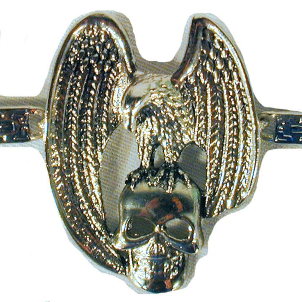 2 METAL BRACELETS WITH EAGLE AND SKULL jewelry #156 mens bracelet eagles... - $6.64