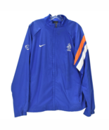 Netherlands Men Jacket Large Blue Orange Striped Track Logo Nike Full Zip - $147.57 CAD