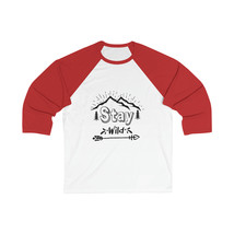 Stay Wild Unisex 3/4 Sleeve Baseball Tee, Hand-Drawn Mountain Graphic, A... - $33.99+