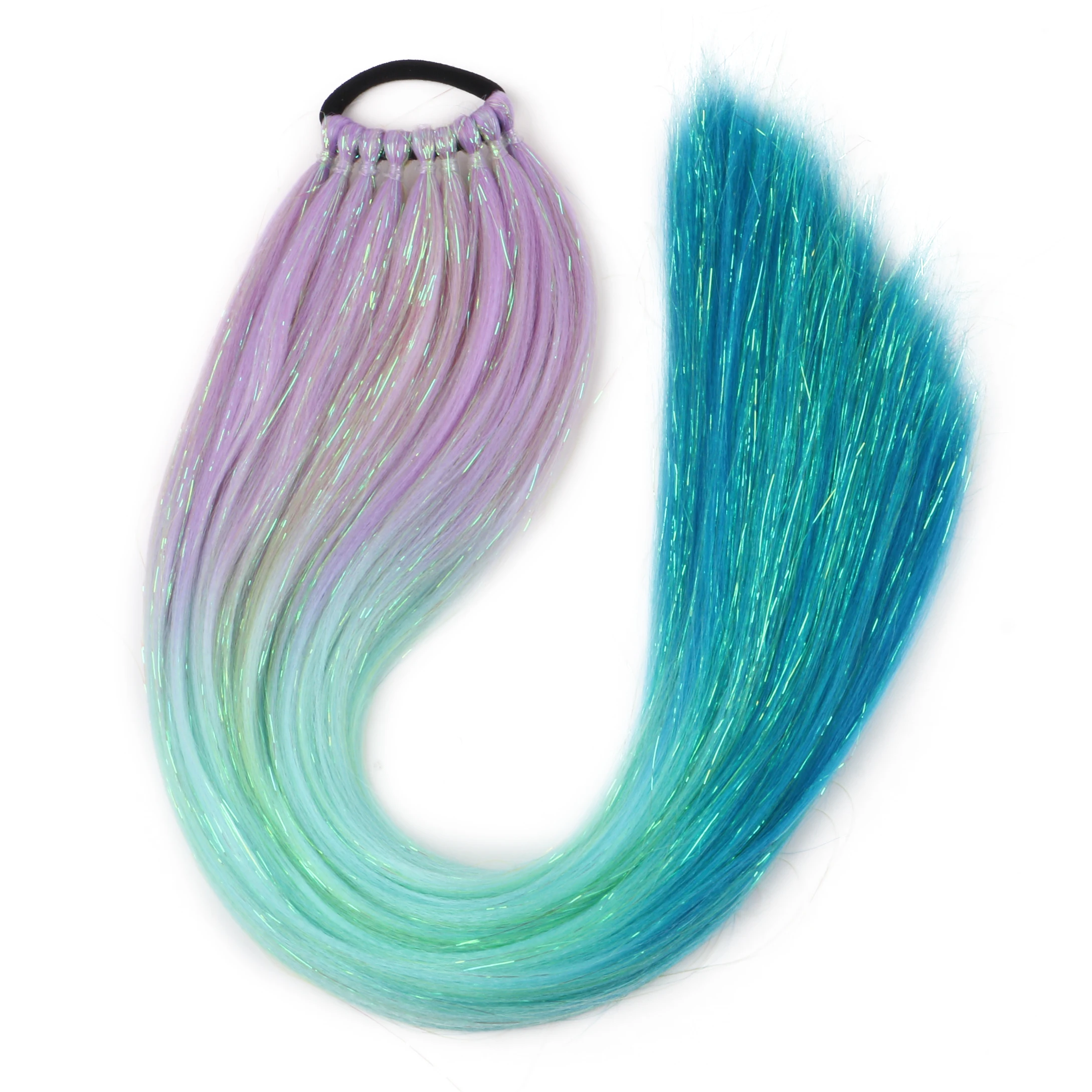 Synthetic Jumbo Braids 26&quot; 65cm Glitter Tinsel Mixed Pre 9 Sectioned Ombre - £66.21 GBP+