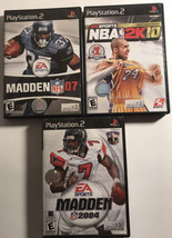 Playstation 2: 3 Game Sports Lot  Madden 07, Madden 2004, NBA 2K 10: COMPLETE - £6.21 GBP