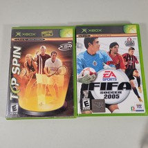 FIFA Soccer 2005 Microsoft Xbox Video Game and Top Spin XSN Sports Lot - £7.80 GBP