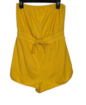 Lovers + Friends Yellow Shorts Retro Romper Strapless Size Medium New USA Emilia - £24.00 GBP